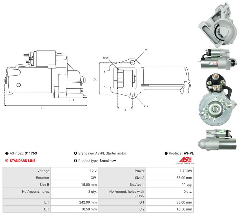 Starter, AS-PL S1176S