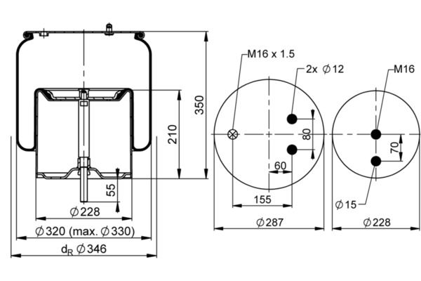 Mech, pneumatické odpružení 1 D 28 H-17