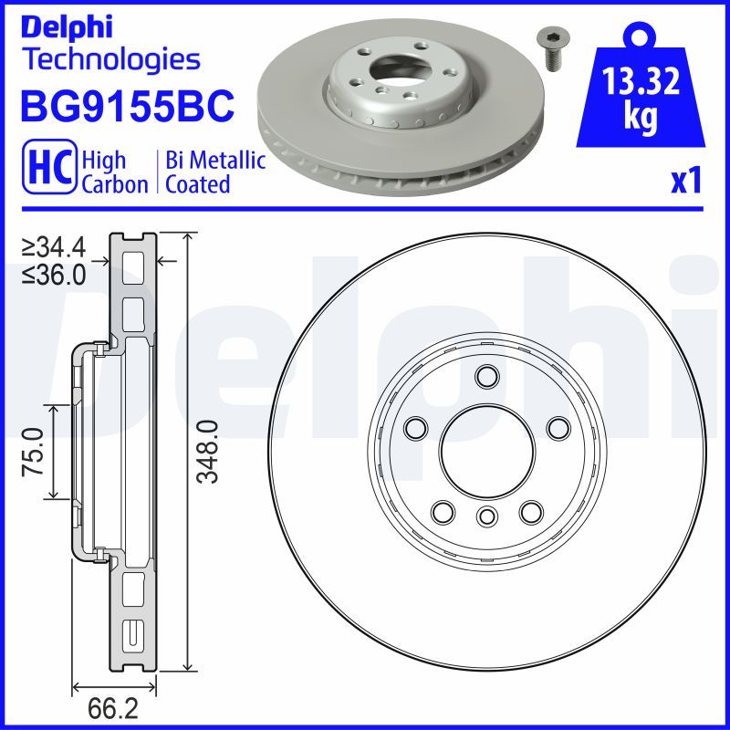 Гальмівний диск, Delphi BG9155BC