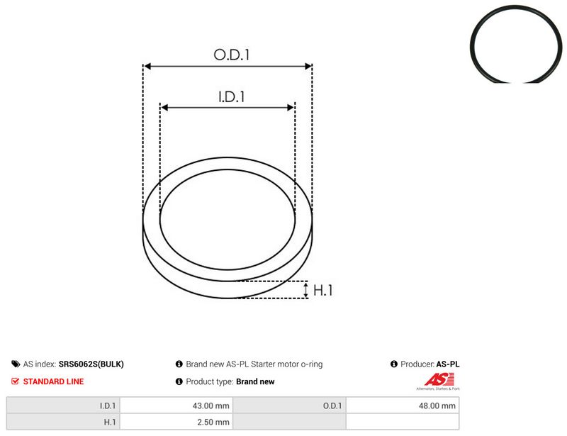 AS-PL SRS6062S(BULK) Repair Set, alternator