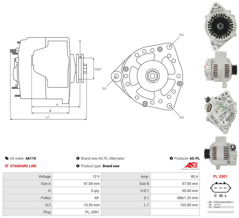 AS-PL A6110 Alternator