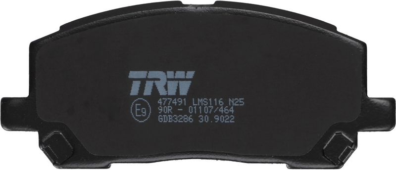 Piduriklotsi komplekt, ketaspidur, TRW GDB3286