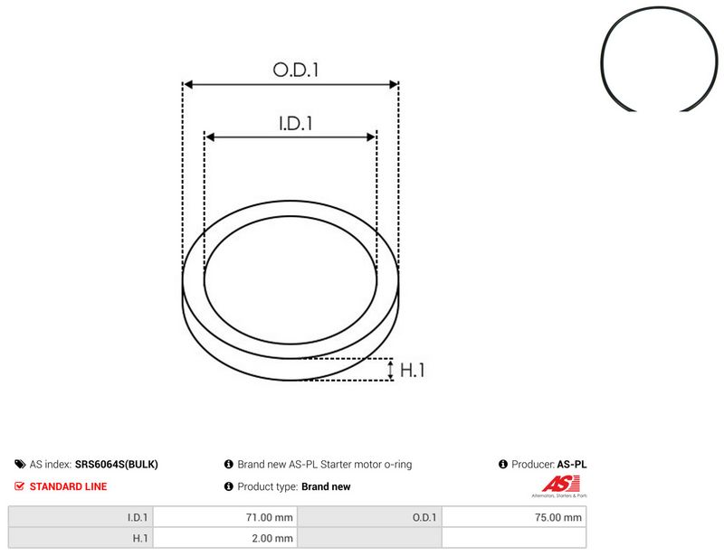 AS-PL SRS6064S(BULK) Repair Set, alternator