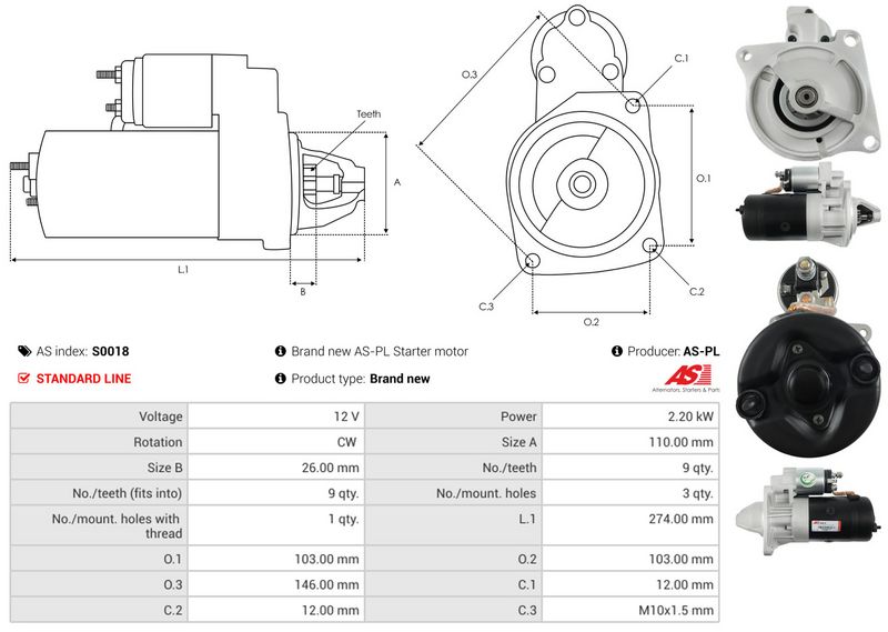 Starter, AS-PL S0018