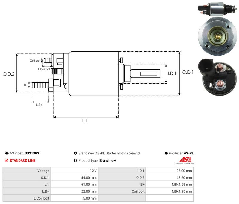 Magnetlülitus, starter, AS-PL SS3130S