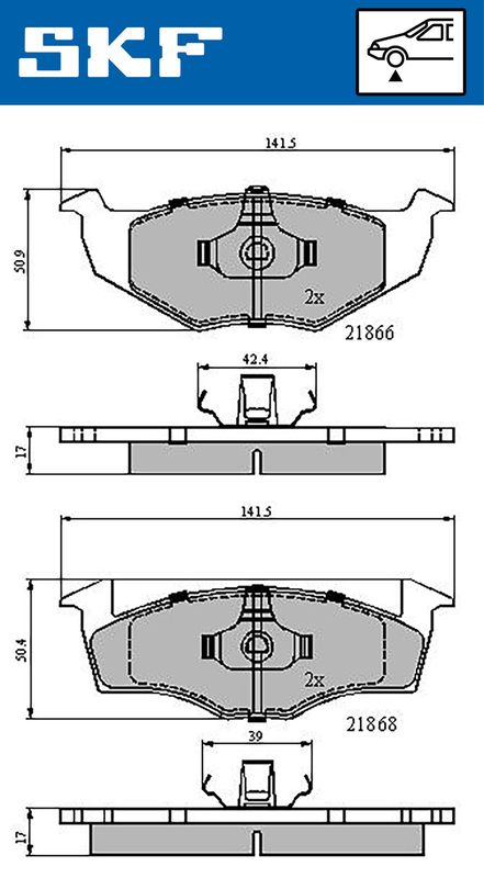 SKF VKBP 80278 Brake Pad Set, disc brake