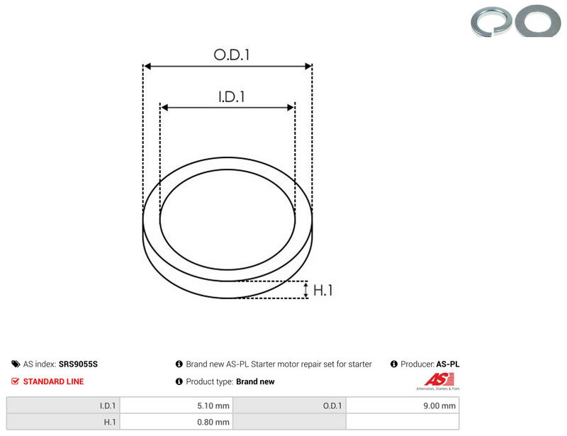 AS-PL SRS9055S Repair Set, alternator
