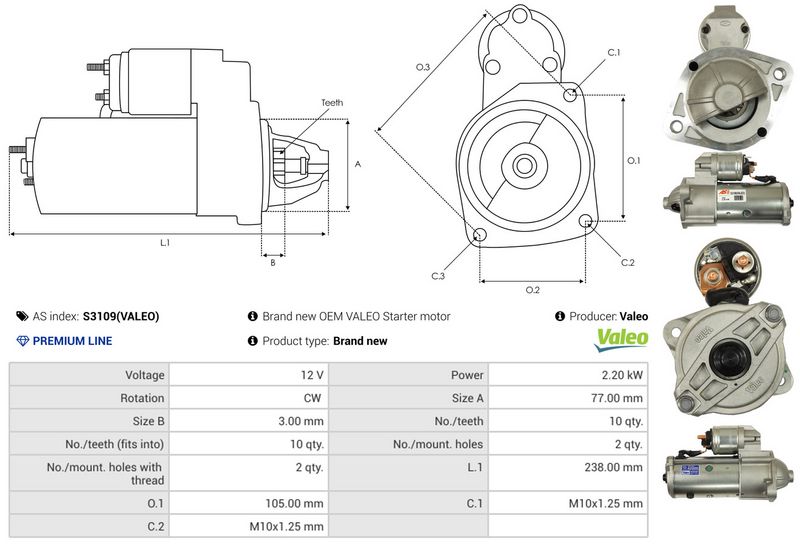 AS-PL S3109(VALEO) Starter
