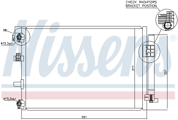 NISSENS FORD Радіатор кондиціонера конденсатор з осушувачем C-Max II, Focus III 10-