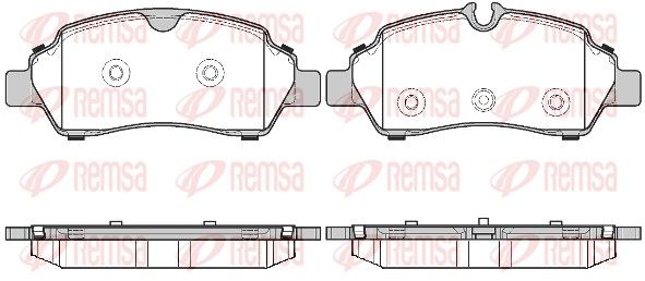 Комплект гальмівних накладок, дискове гальмо, Remsa 1605.00