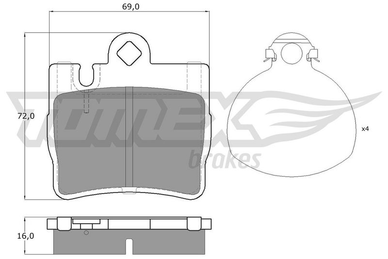 TOMEX Brakes TX 12-87 Stabdžių trinkelių rinkinys, diskinis stabdys