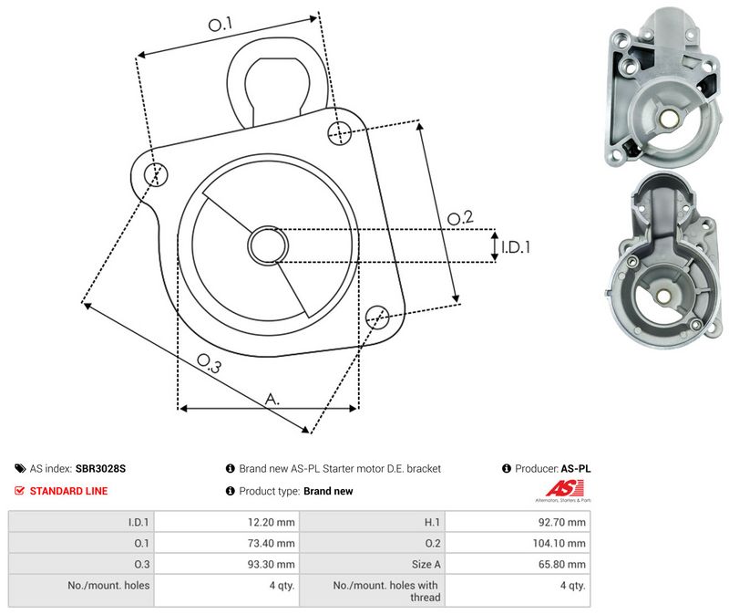 AS-PL SBR3028S Starter Lid, carburettor
