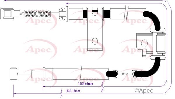 APEC Cable Pull, parking brake CAB1447