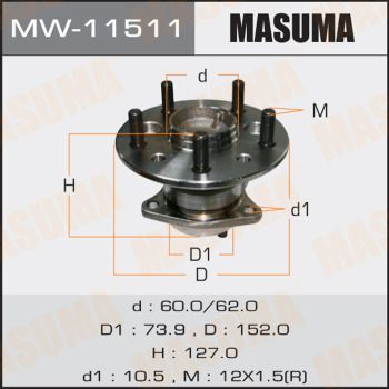 Комплект колісних підшипників, Masuma MW11511