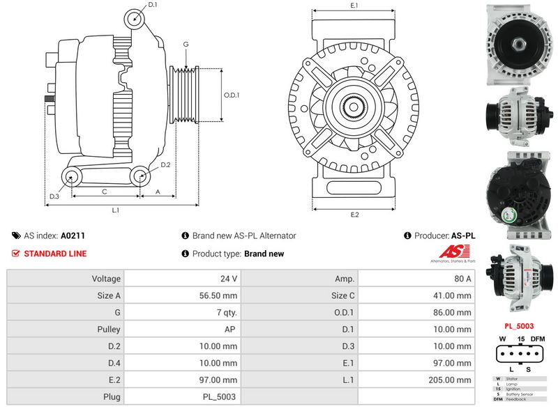 AS-PL A0211 Alternator
