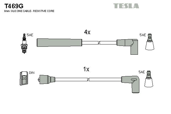 Комплект проводів високої напруги, Tesla T469G