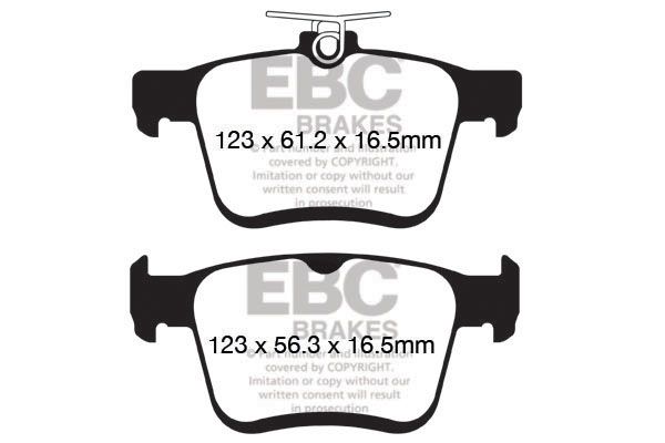 Комплект гальмівних накладок, дискове гальмо, Ebc Brakes DP42153R