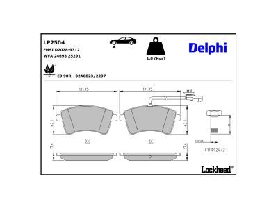 DELPHI LP2504 Brake Pad Set, disc brake