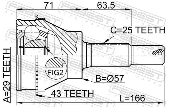 FEBEST 0410-CU20RA43 Joint Kit, drive shaft