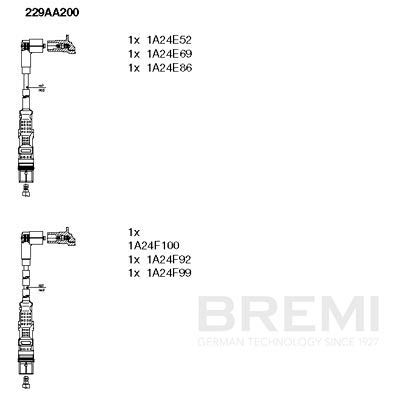 Комплект проводів високої напруги, Bremi 229AA200