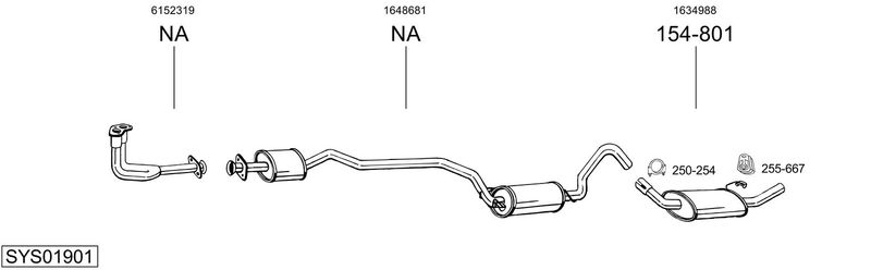 BOSAL kipufogórendszer SYS01901