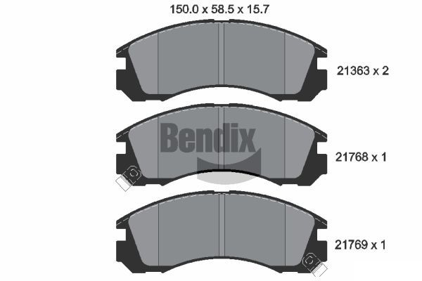 BENDIX Braking fékbetétkészlet, tárcsafék BPD1195