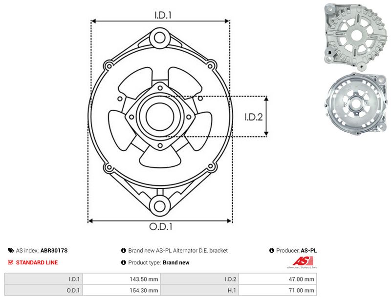 AS-PL ABR3017S Protective Cap, alternator