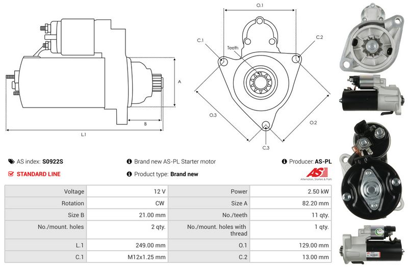 AS-PL S0922S Starteris
