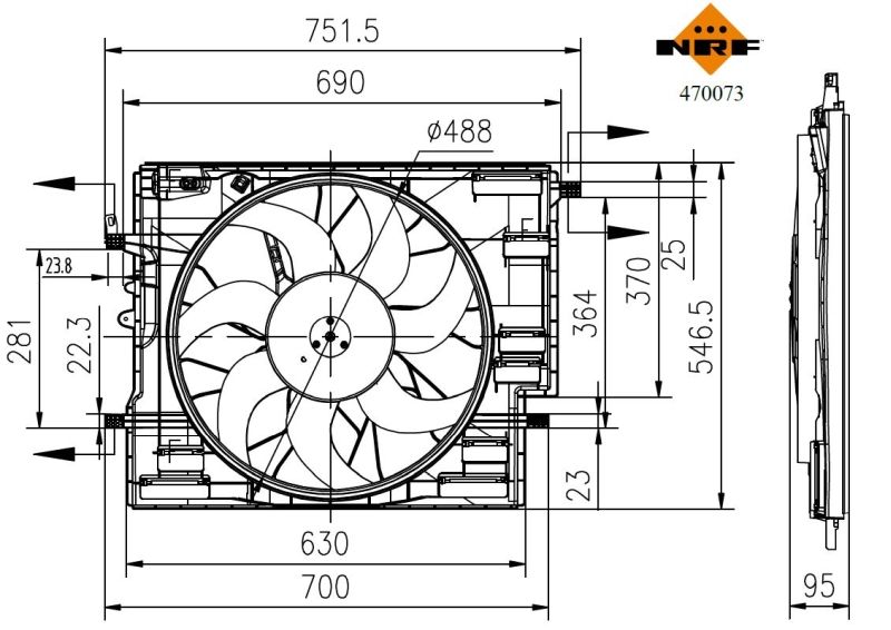 NRF ventilátor, motorhűtés 470073