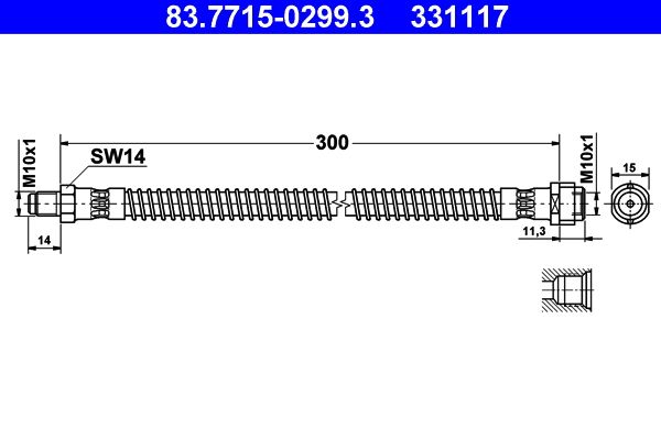 Furtun frana 83.7715-0299.3 ATE
