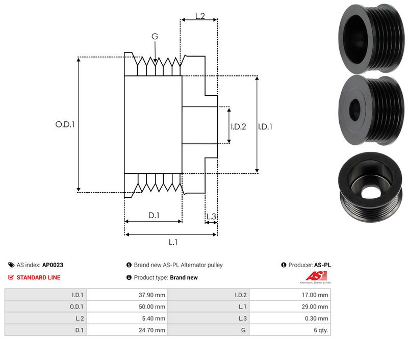 Rihmaratas, generaator, AS-PL AP0023