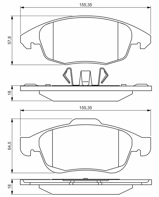 Set placute frana,frana disc 0 986 495 258 BOSCH