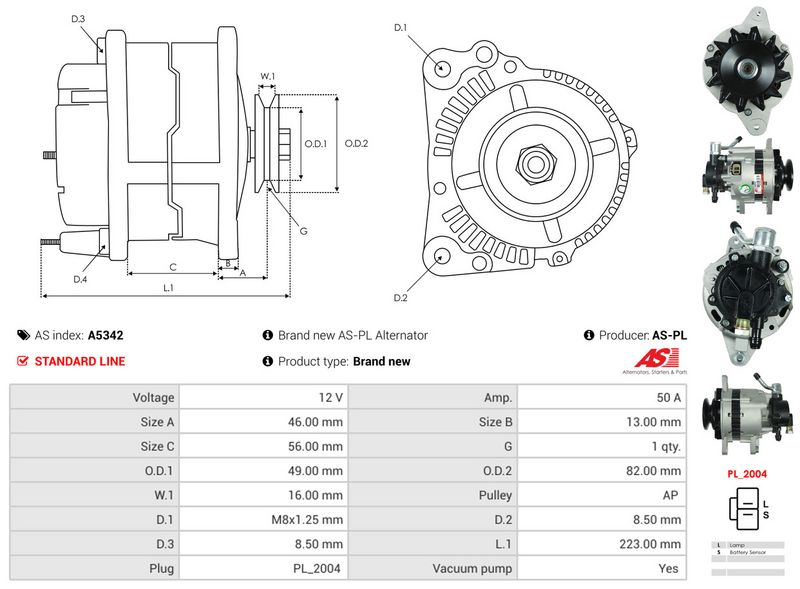 AS-PL A5342 Alternator