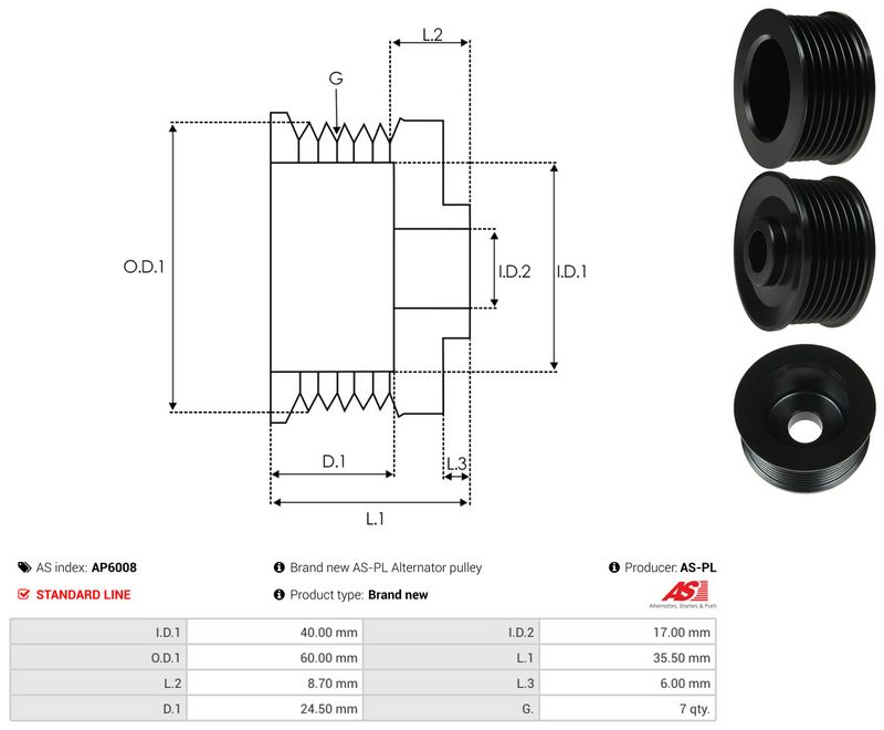 Rihmaratas, generaator, AS-PL AP6008