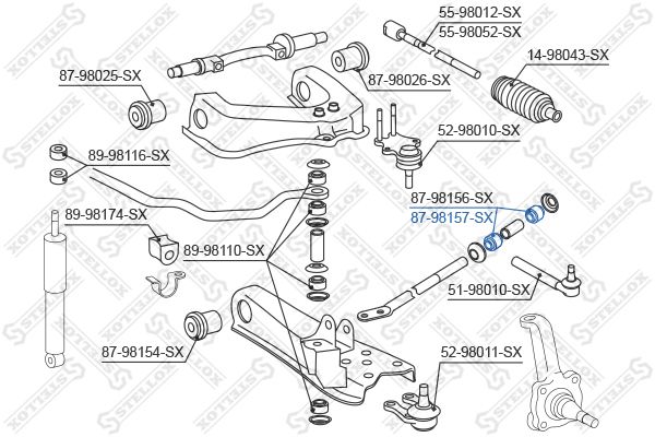 STELLOX 87-98157-SX Mounting, control/trailing arm
