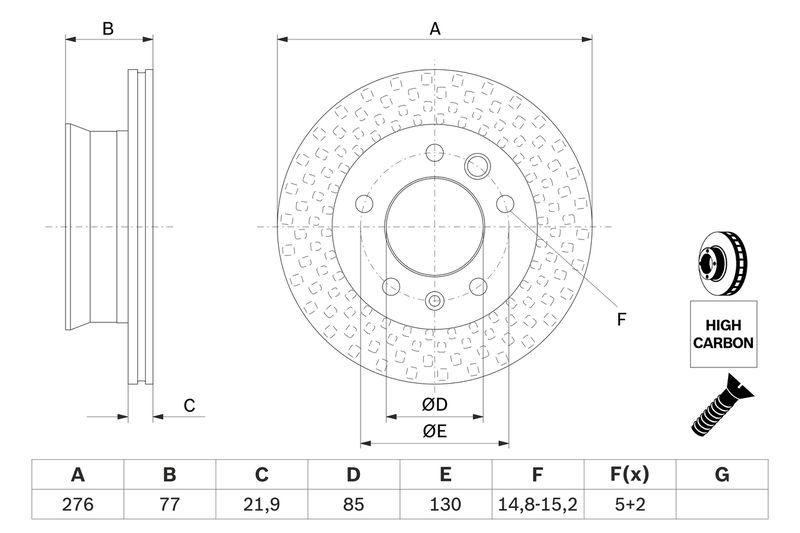 BOSCH 0 986 478 849 Brake Disc