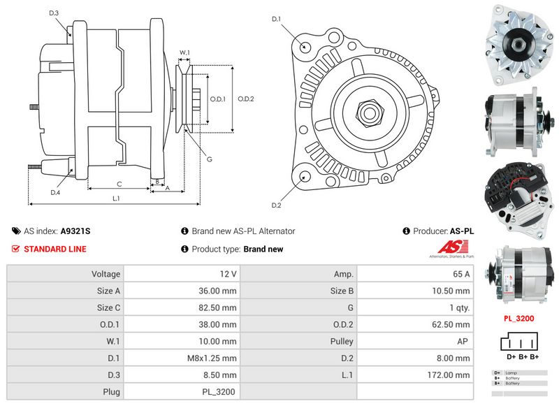 AS-PL A9321S Alternator