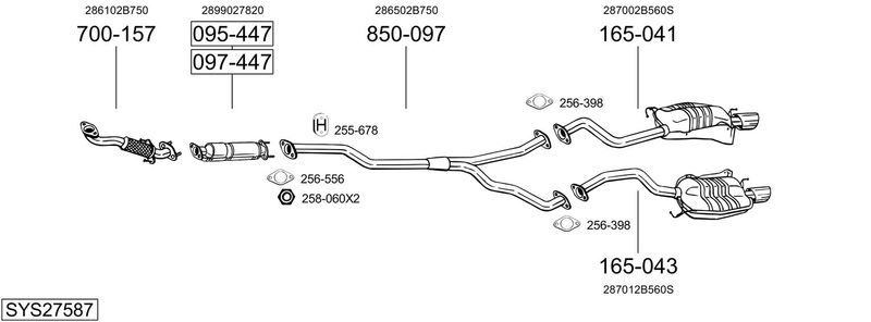 BOSAL kipufogórendszer SYS27587