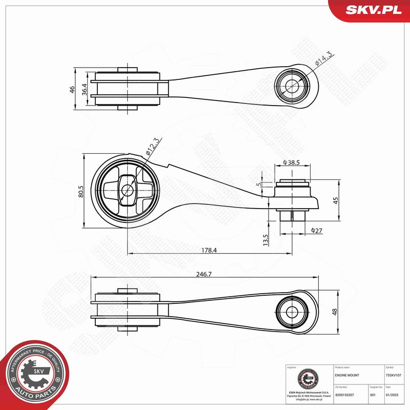 ESEN SKV 75SKV107 Mounting, engine