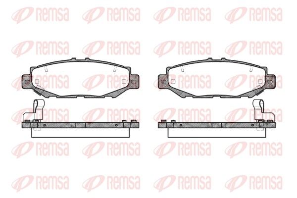 Комплект гальмівних накладок, дискове гальмо, Remsa 0424.04