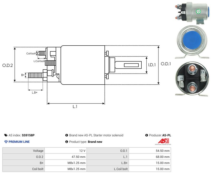 Magnetlülitus, starter, AS-PL SS9158P