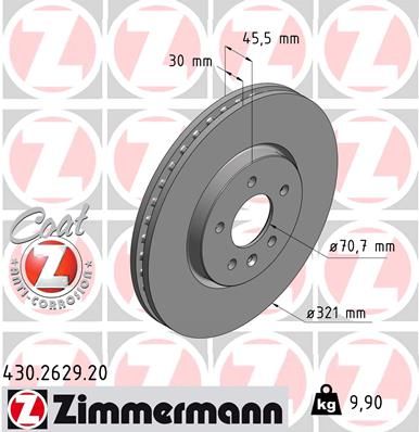 Гальмівний диск, Zimmermann 430.2629.20