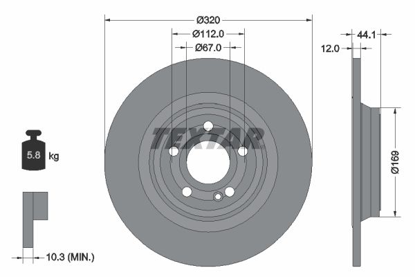 Гальмівний диск, Textar 92324303