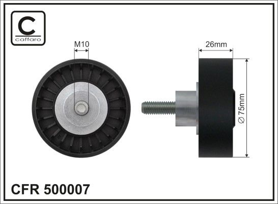 Відвідний/напрямний ролик, поліклиновий ремінь, Caffaro 500007