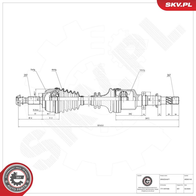 ESEN SKV 40SKV145 Pusašis