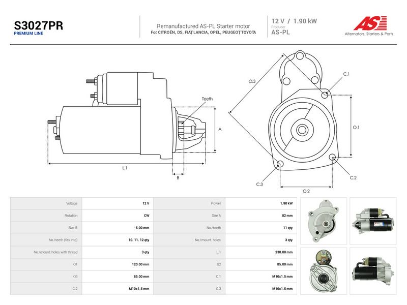 Starter, AS-PL S3027PR