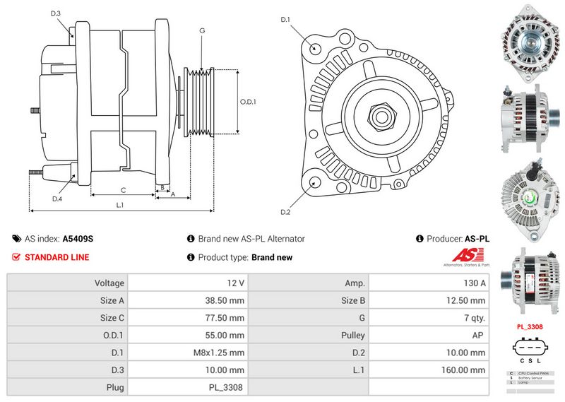 AS-PL A5409S Alternator
