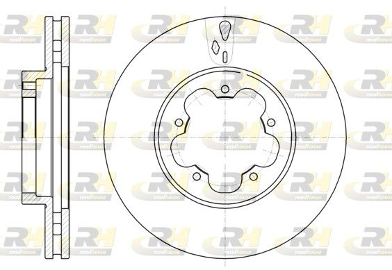 Гальмівний диск, передня вісь, з вентиляцією, 280мм, кількість отворів 5, Roadhouse 61021.10