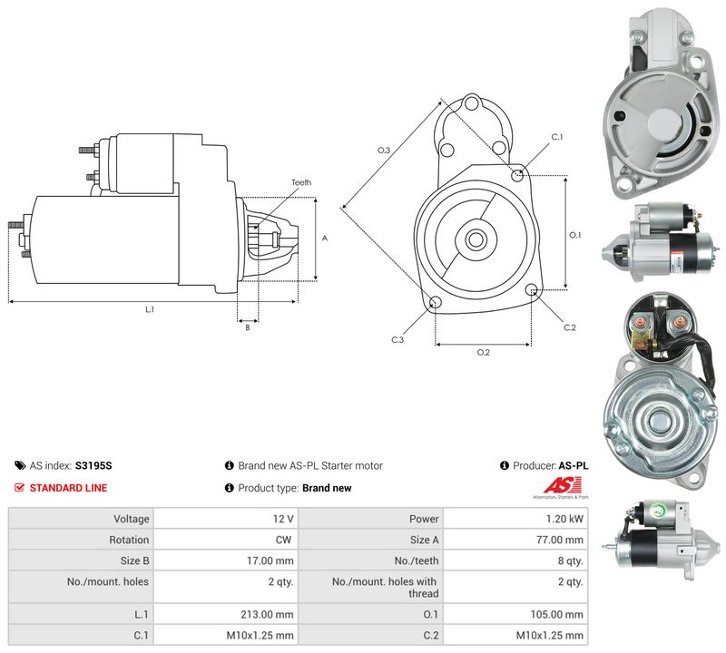 Starter, AS-PL S3195S