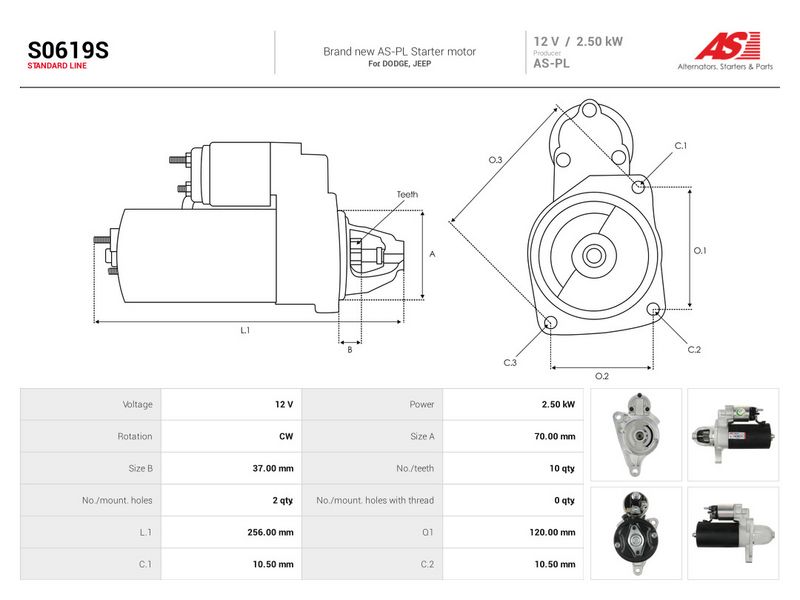 Starter, AS-PL S0619S